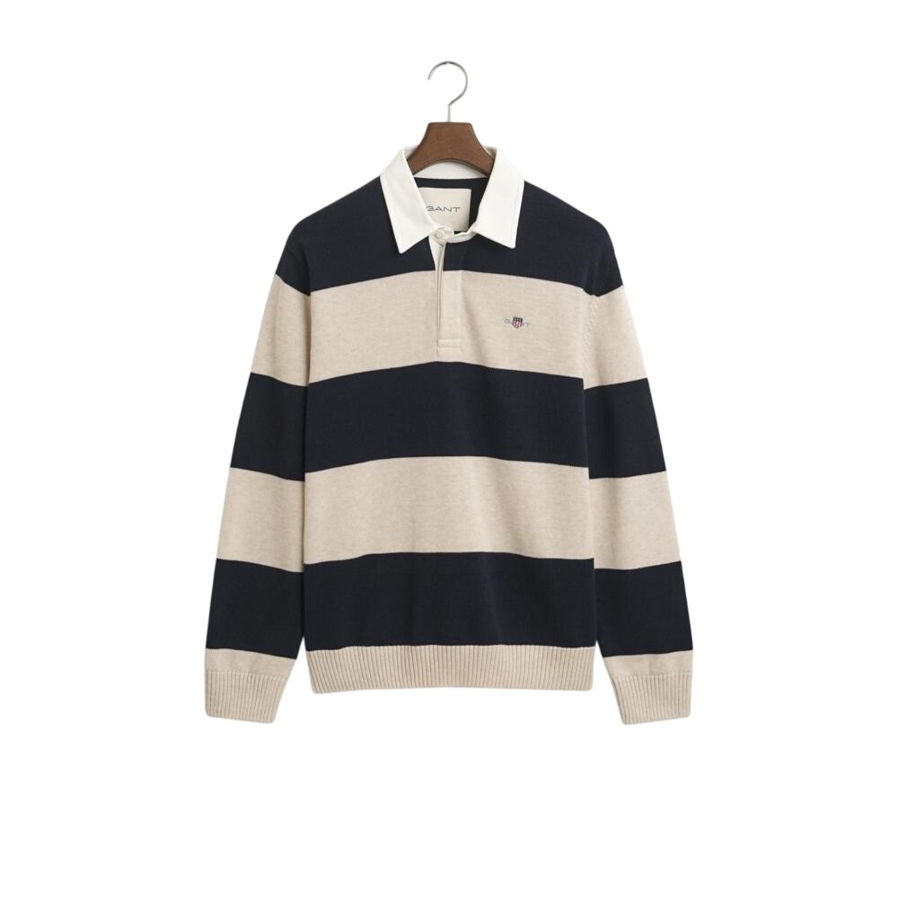 GANT Evening Blue Barstriped Polo Sweater